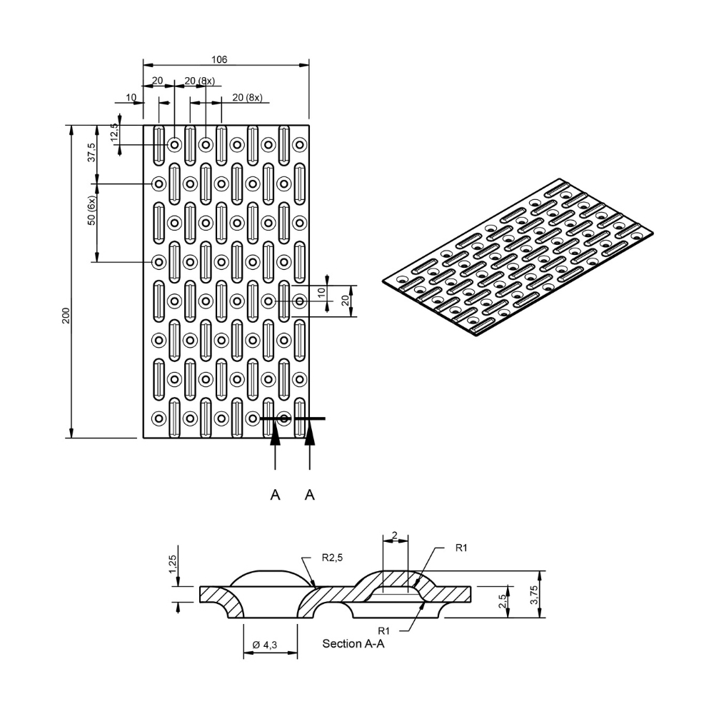 Spijkerplaat 106 x 200 x 1.25 mm verzinkt | FixMasters Spijkerplaat 106 x 200 x 1.25 mm verzinkt | FixMasters