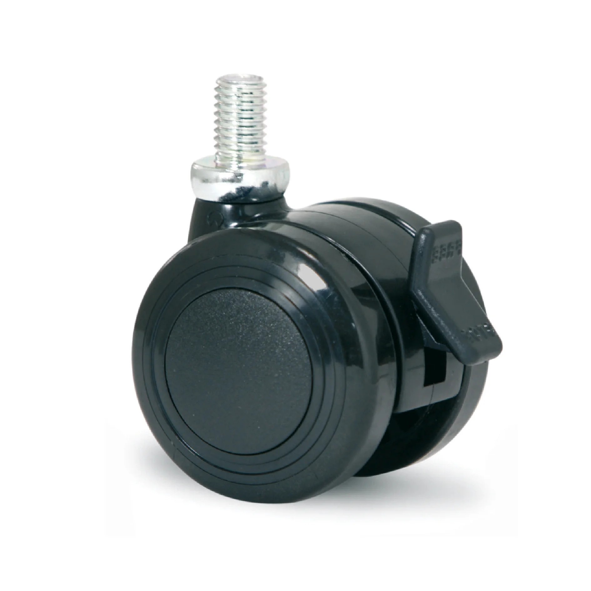 Meubelwiel 50mm PU dubbel soft bout M10 geremd Meubelwiel 50mm PU dubbel soft bout M10 geremd