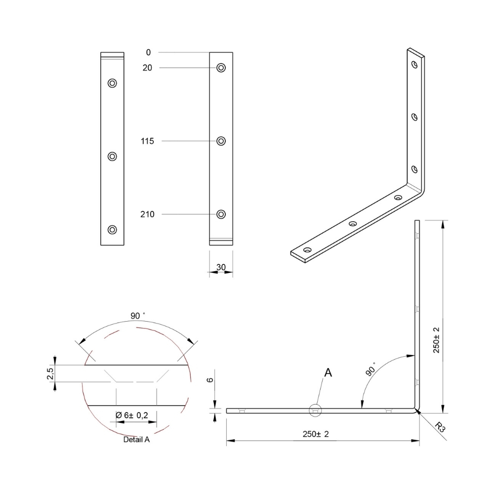Drempelhoek 250 mm verzinkt | FixMasters Drempelhoek 250 mm verzinkt | FixMasters