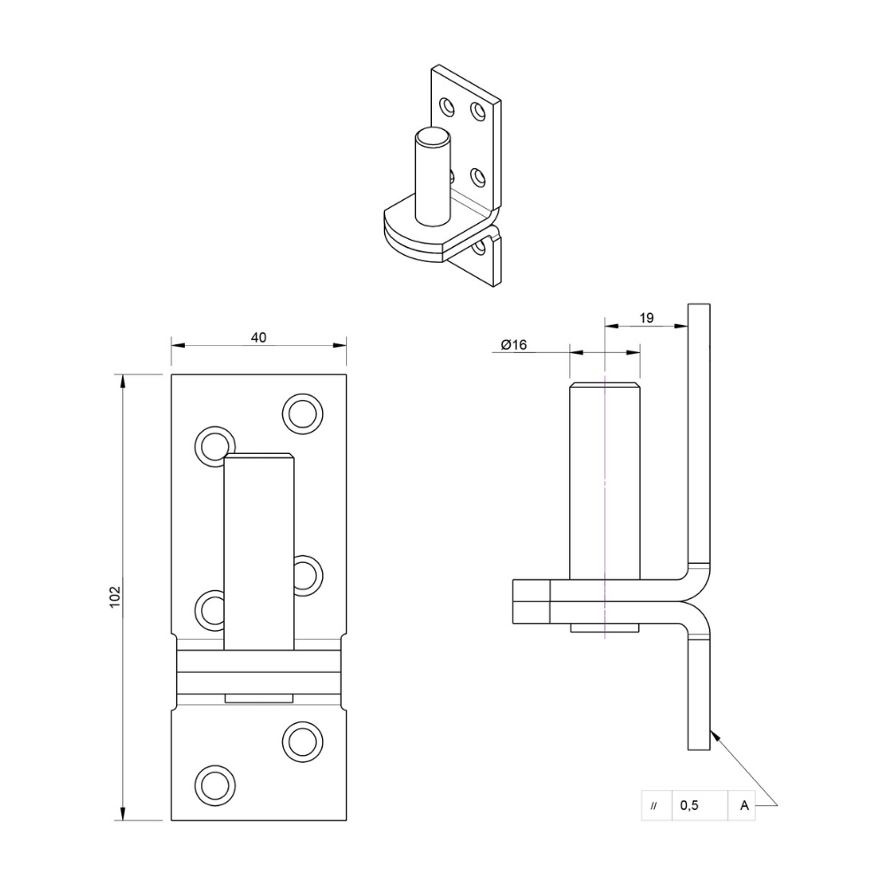 Plaatduim 16 mm zwart | FixMasters