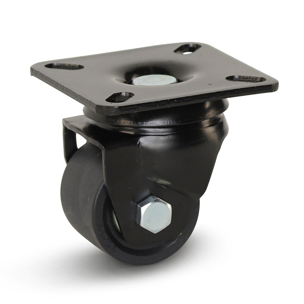 Nylon zwenkwiel zwart met topplaat - Ø50mm - draagkracht 300kg Nylon zwenkwiel zwart met topplaat - Ø50mm - draagkracht 300kg