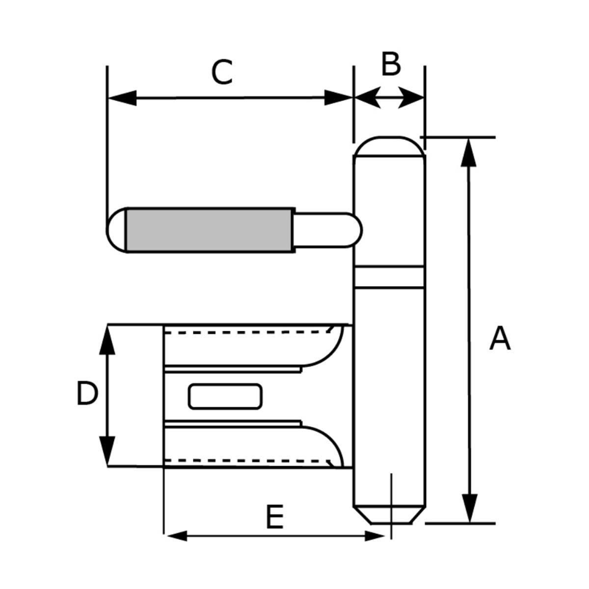Inboorpaumelle - Ø14mm - Zwarte nylon ring - Voor houten deuren en metalen montagekozijnen - Staal - Zwart gecoat