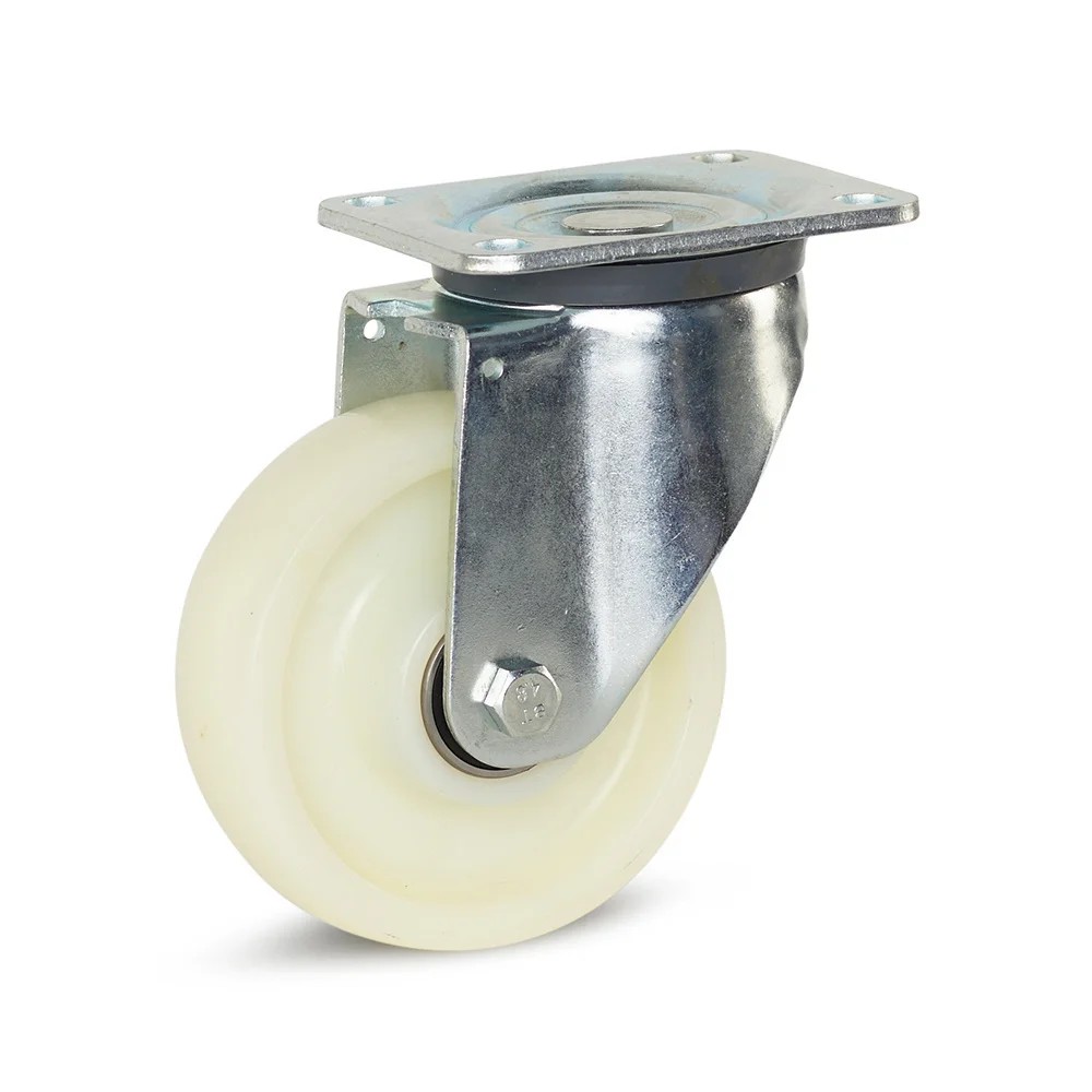 Professioneel nylon zwenkwiel met topplaat - Ø150mm - 700kg
