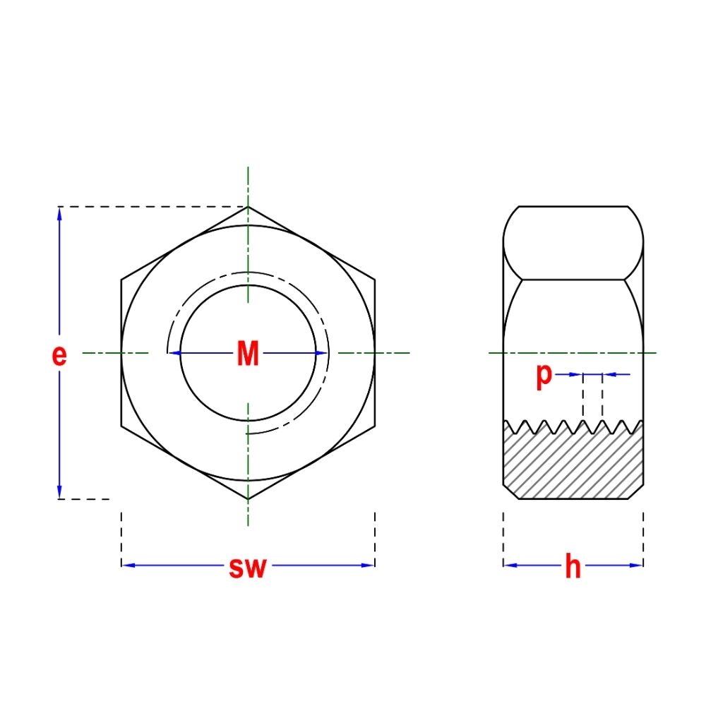 RVS Zeskantmoer M10 - A2-70 kwaliteit (200 stuks)