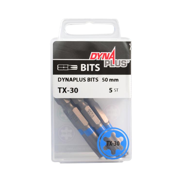 Dynaplus Schroefbit T30 - 50mm - Set 5 stuks - Blauw Dynaplus Schroefbit T30 - 50mm - Set 5 stuks - Blauw