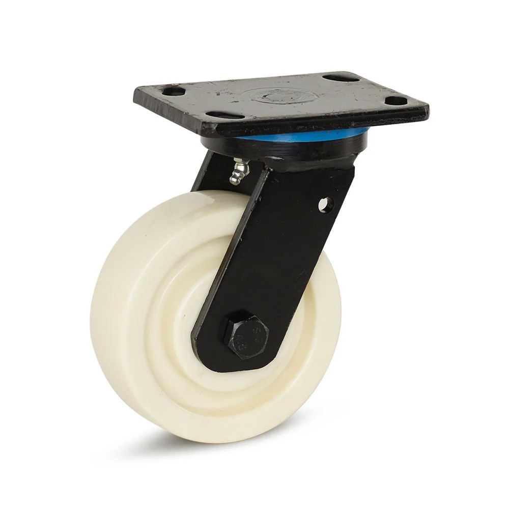 Nylon extra zwaarlast zwenkwiel met topplaat - 150mm - 1.000kg