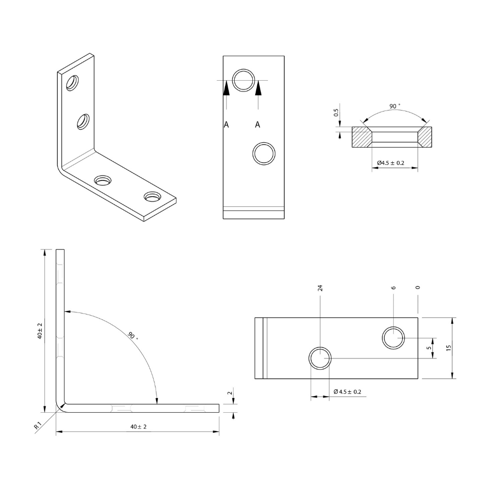 Stoelhoek 40 mm verzinkt | FixMasters Stoelhoek 40 mm verzinkt | FixMasters