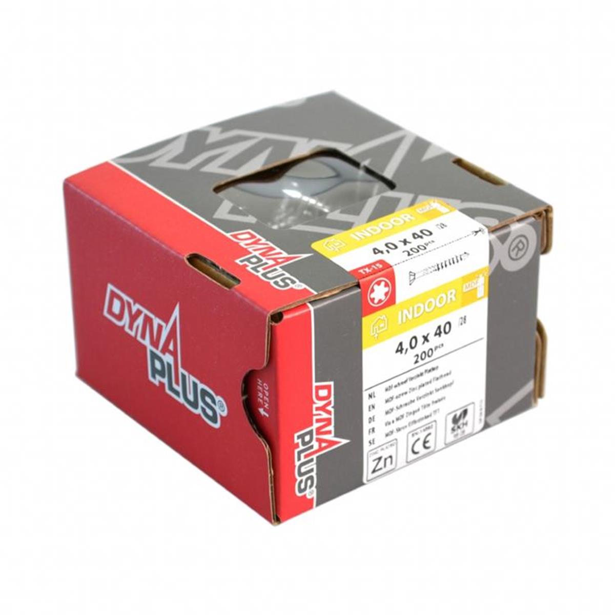 Dynaplus - MDF-schroef - 3,5 x 40mm - Verzinkt - Deeldraad (200 stuks)