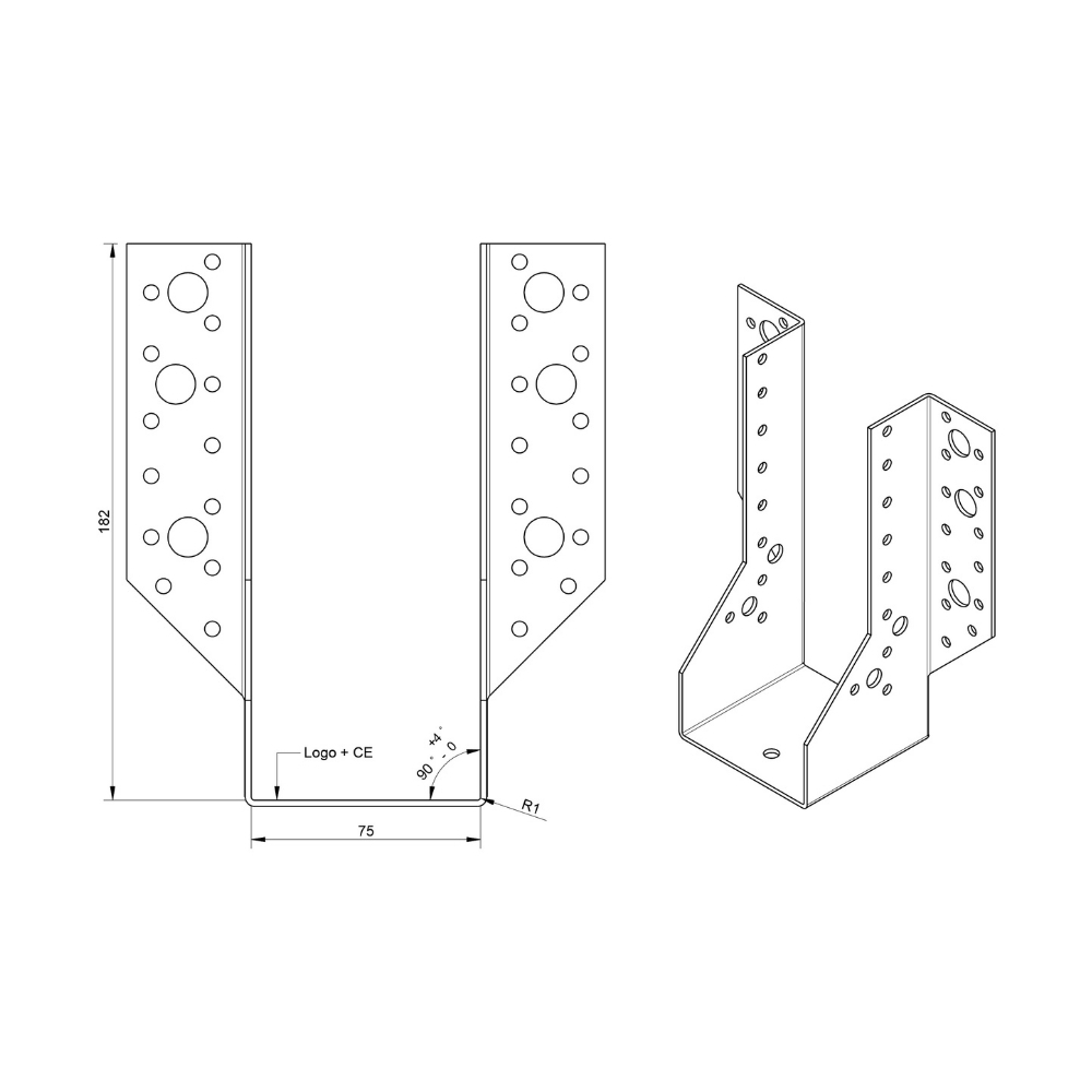 Raveeldrager zwaar 440/75 x 182 mm | FixMasters Raveeldrager zwaar 440/75 x 182 mm | FixMasters