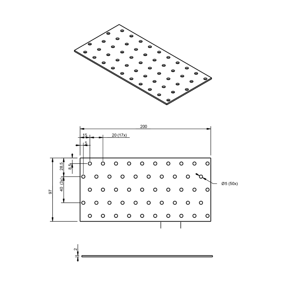 Koppelplaat 100 x 200 x 2 mm verzinkt | FixMasters Koppelplaat 100 x 200 x 2 mm verzinkt | FixMasters