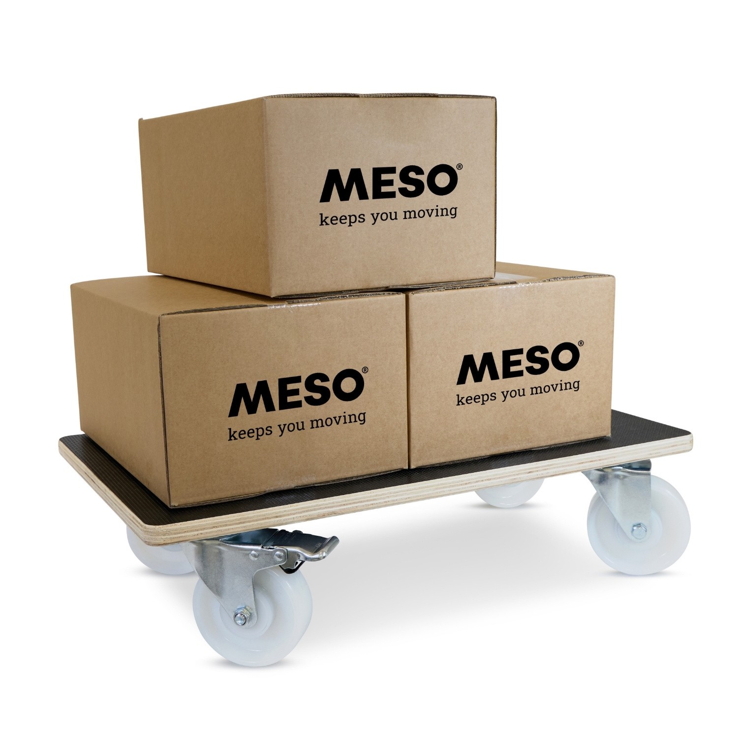 Meubelroller 2 x geremd - Nylon wiel - 575mm x 350mm - 400kg Meubelroller 2 x geremd - Nylon wiel - 575mm x 350mm - 400kg