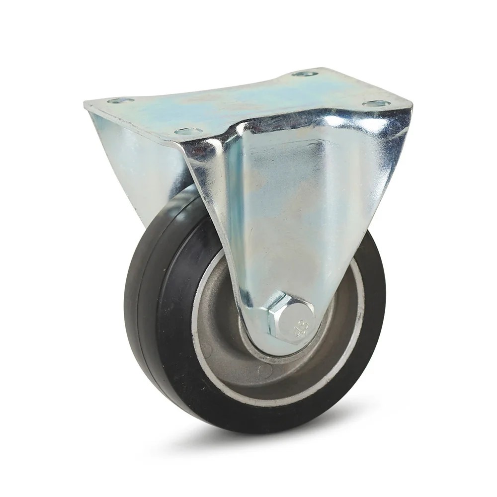 Bokwiel zwart elastisch rubber - Ø100mm - 220kg draagkracht Bokwiel zwart elastisch rubber - Ø100mm - 220kg draagkracht