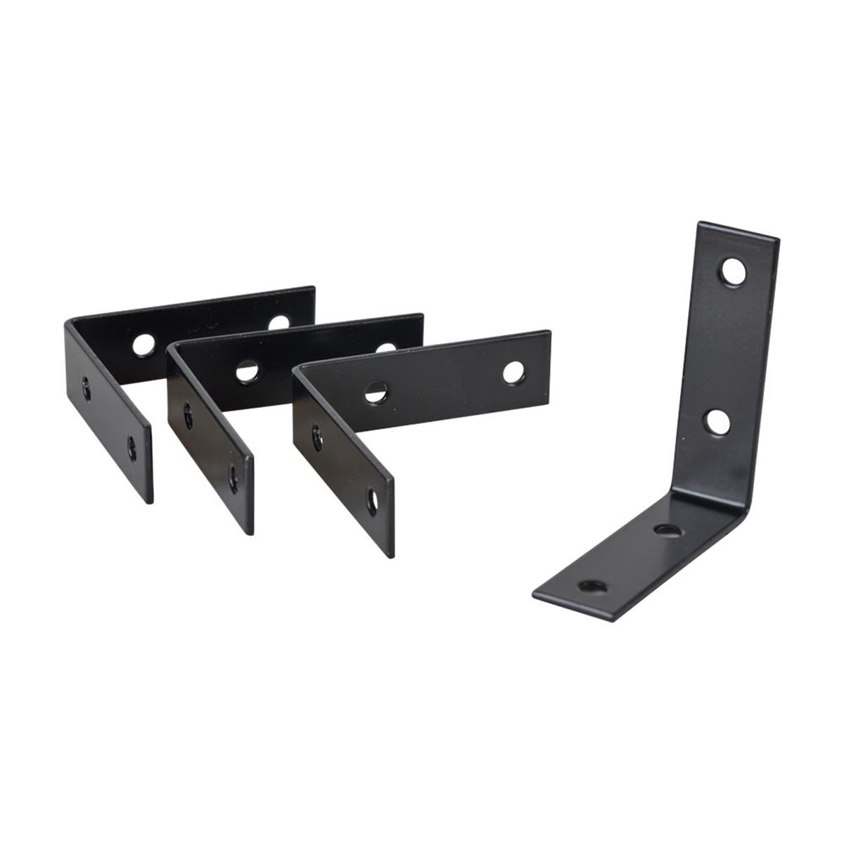 Stoelhoek 70mm - Zwart gecoat - Set 4 stuks