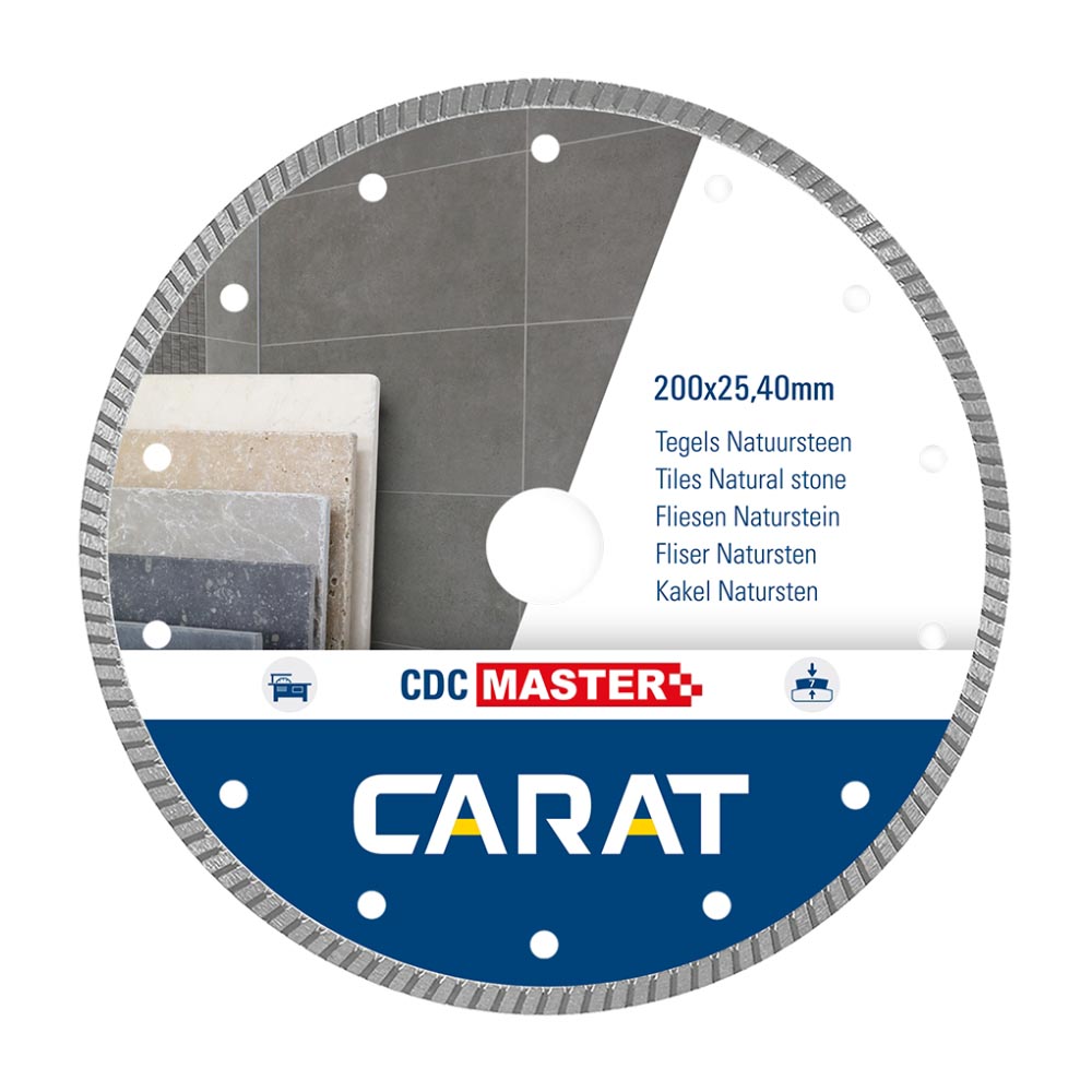 Carat - Diamantzaagblad - Tegels & natuursteen - Ø200 x 25,4 mm - Nat gebruik Carat - Diamantzaagblad - Tegels & natuursteen - Ø200 x 25,4 mm - Nat gebruik