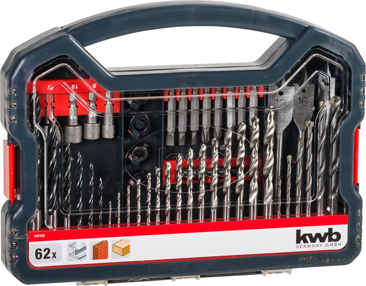 KWB Bit- en borenset 62-delig inclusief hardcase koffer KWB Bit- en borenset 62-delig inclusief hardcase koffer