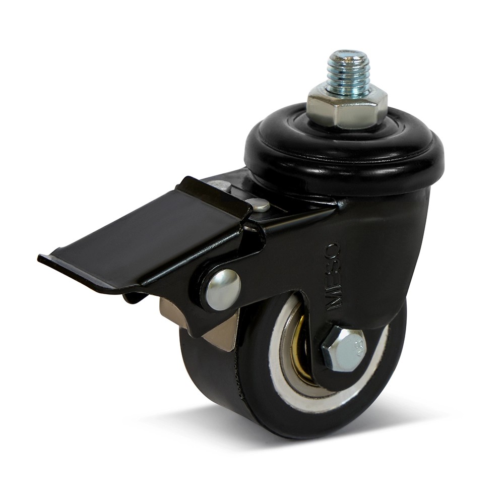 Zwenkwiel PU geremd met schroefdraad - 50mm - 120kg Zwenkwiel PU geremd met schroefdraad - 50mm - 120kg