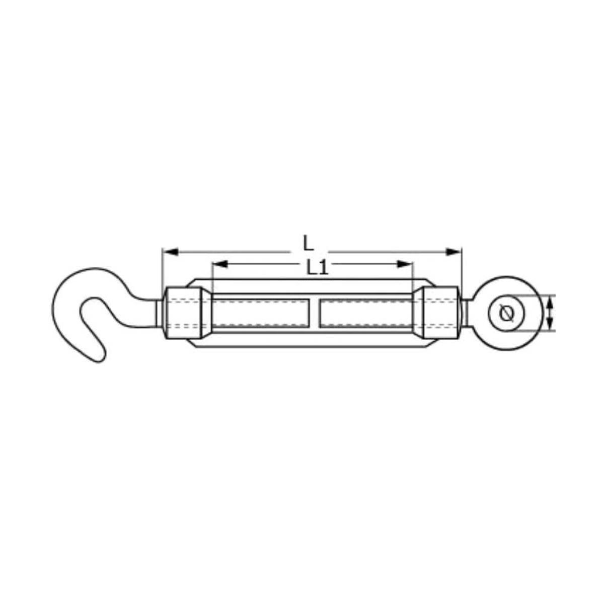 Spanschroef DIN 1480 Haak-Oog 6mm Verzinkt Spanschroef DIN 1480 Haak-Oog 6mm Verzinkt