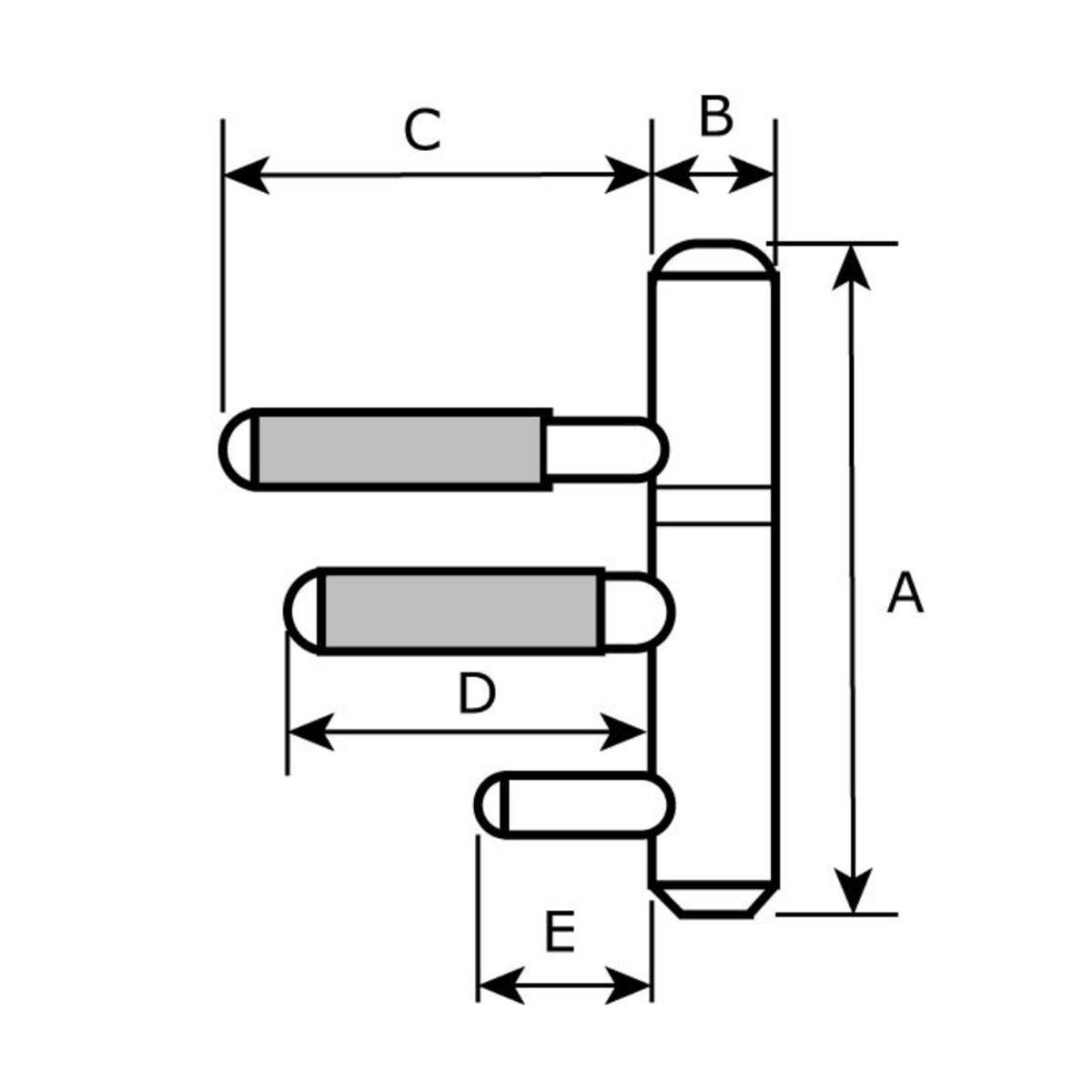 Inboorpaumelle staal zwart Ø14mm - Met nylon ring - Vaste pen uitvoering Inboorpaumelle staal zwart Ø14mm - Met nylon ring - Vaste pen uitvoering