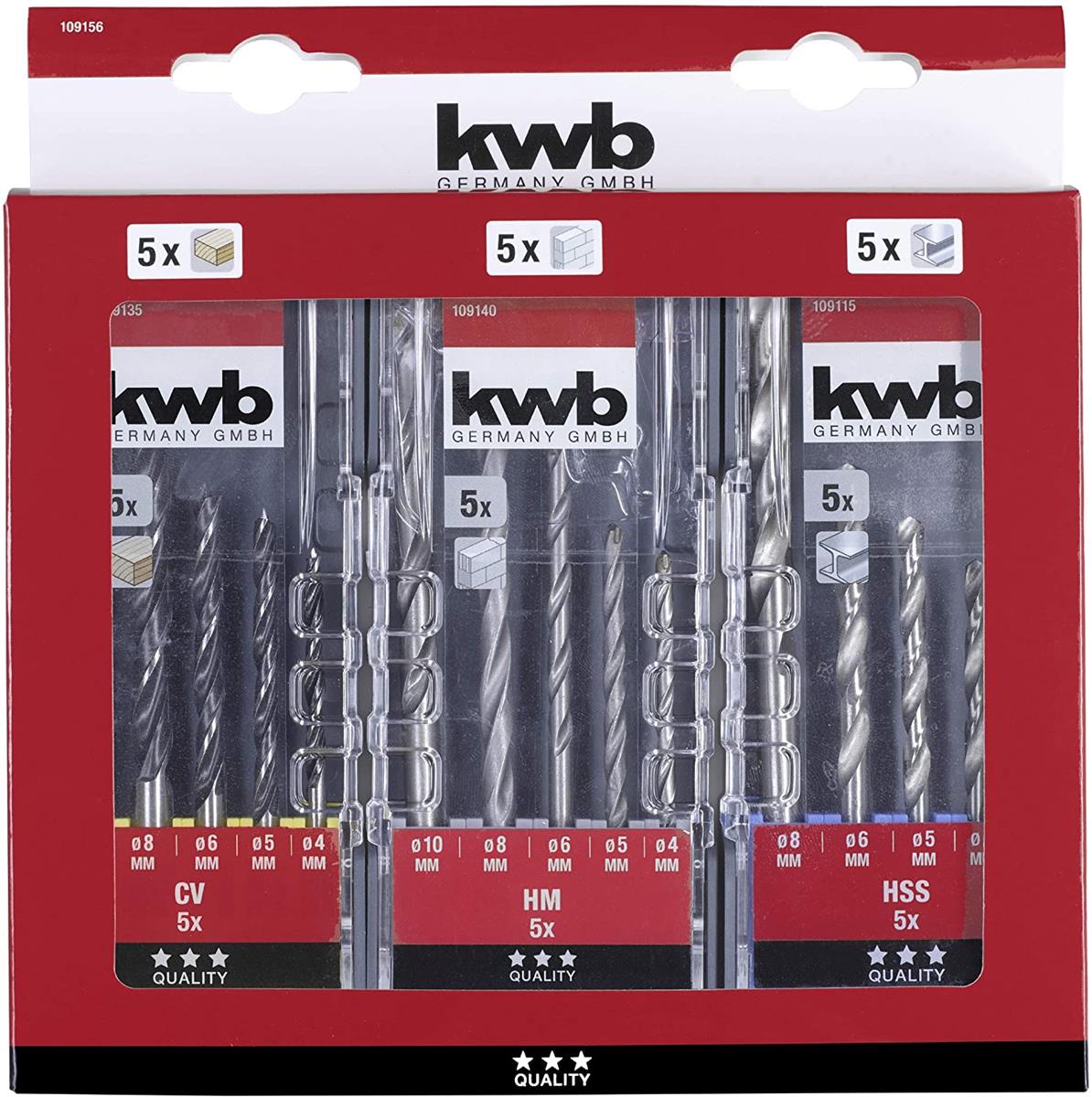 KWB Powerboxenset 15-delig - Boren voor Hout, Steen, Metaal KWB Powerboxenset 15-delig - Boren voor Hout, Steen, Metaal
