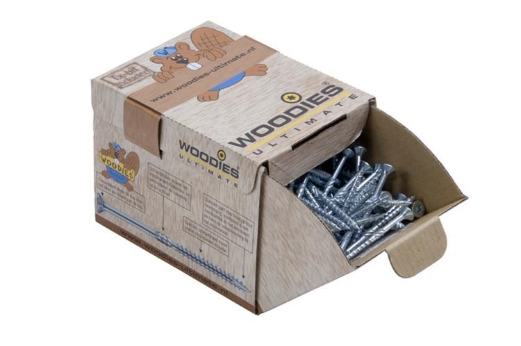 Woodies Ultimate houtschroeven - Torx T20 platkop - 5x80mm verzinkt deeldraad - 200 stuks Woodies Ultimate houtschroeven - Torx T20 platkop - 5x80mm verzinkt deeldraad - 200 stuks