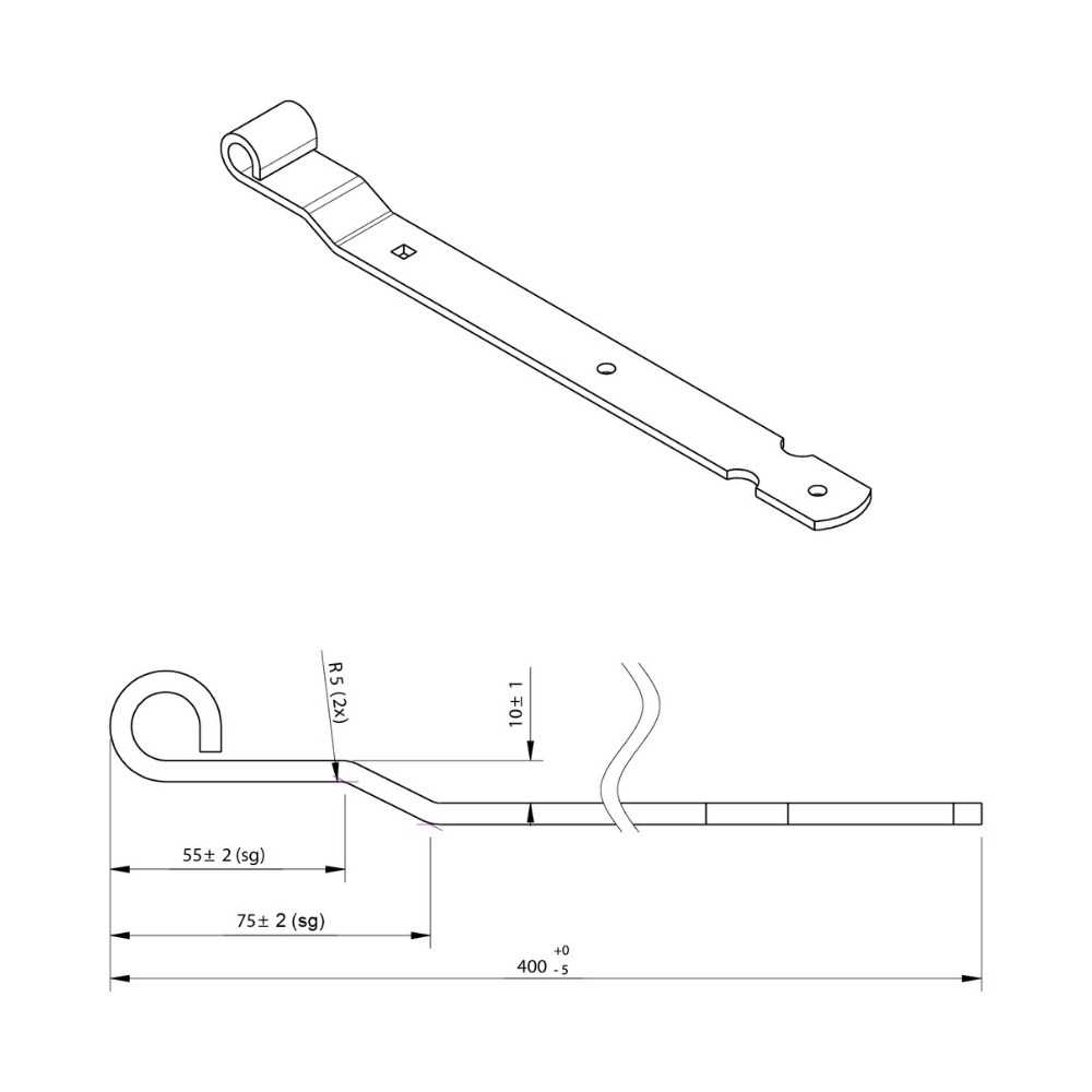 Duimheng tbv 16 mm duim 40 cm met verzet verzinkt | FixMasters