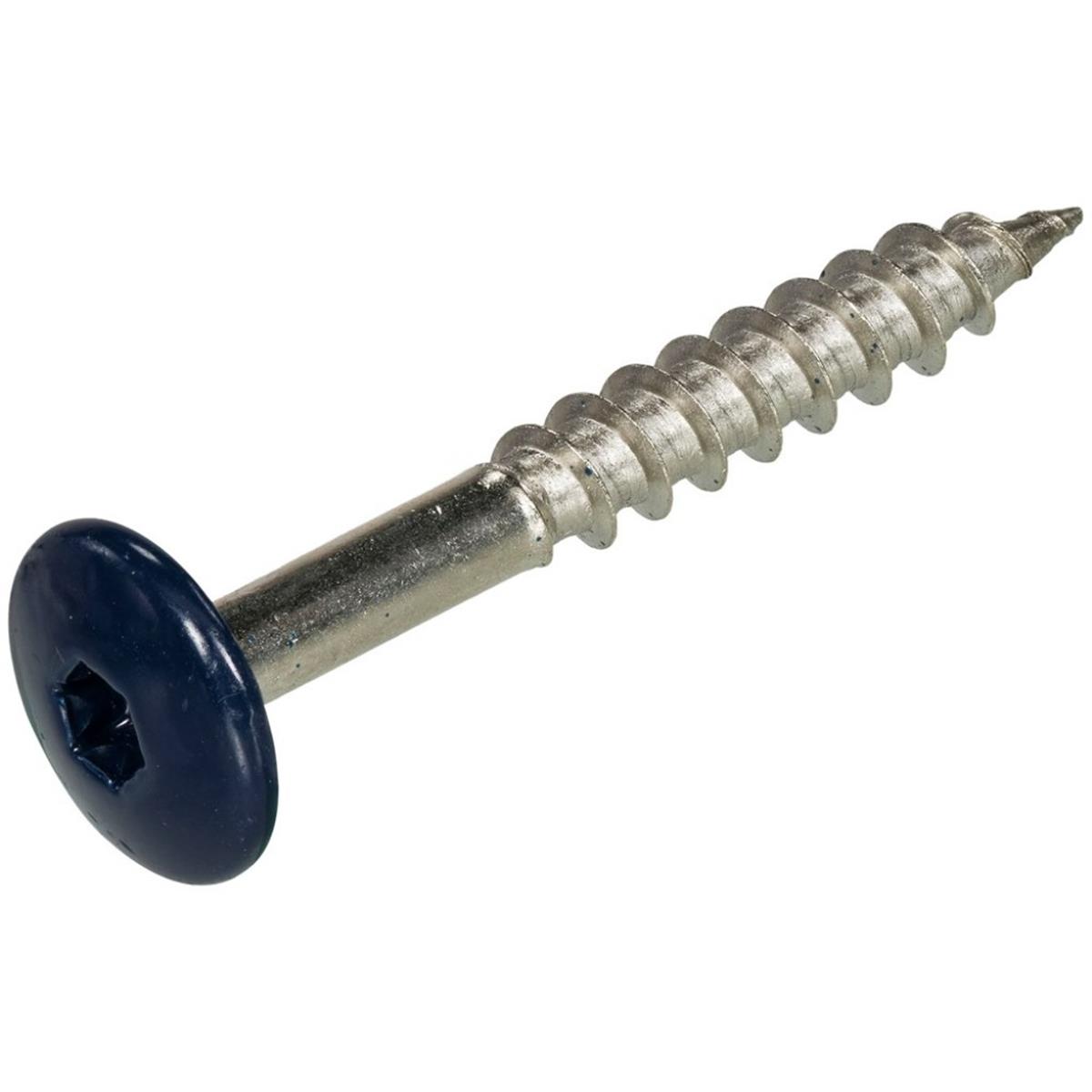 Trespa bevestigingsschroeven - Torx 20 - 4,8x38mm - RVS - Deeldraad - Staalblauw RAL 5011 (100 stuks) Trespa bevestigingsschroeven - Torx 20 - 4,8x38mm - RVS - Deeldraad - Staalblauw RAL 5011 (100 stuks)