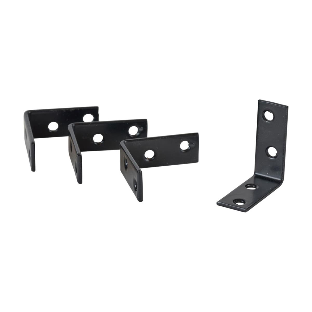 Stoelhoek zwart - 40mm - Set van 4 stuks