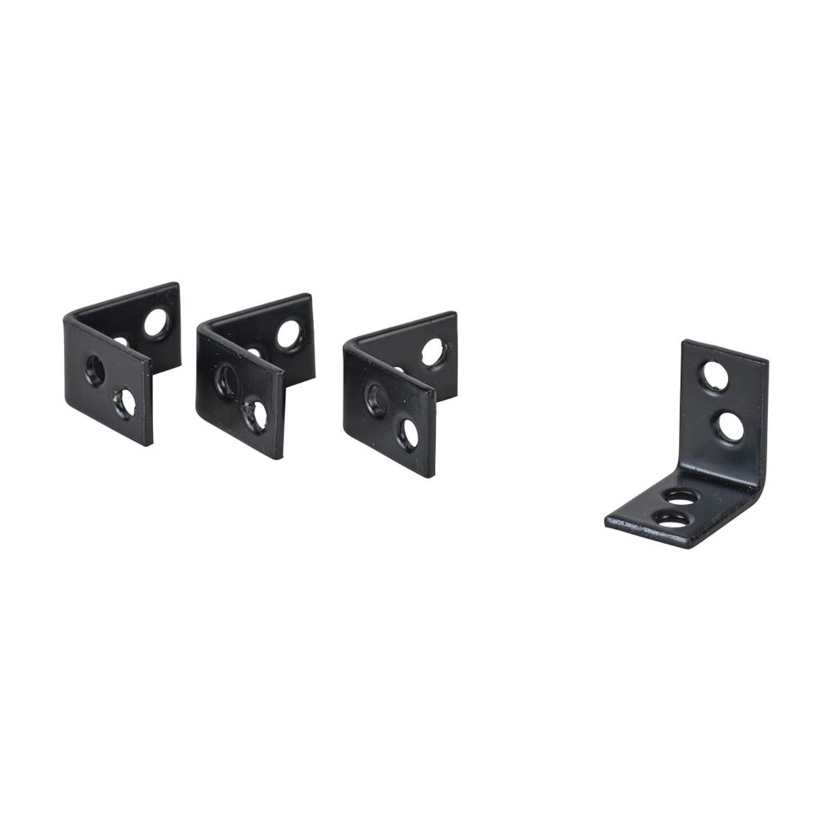 Zwarte stoelhoeken 25mm - set 4 stuks