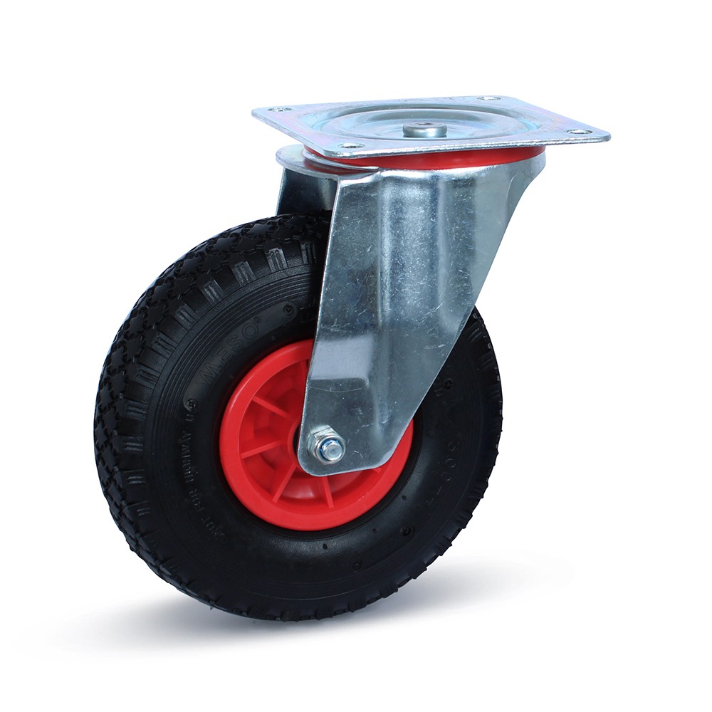 Zwenkwiel luchtband - Grote plaat - Plastic velg - 260mm - 125kg