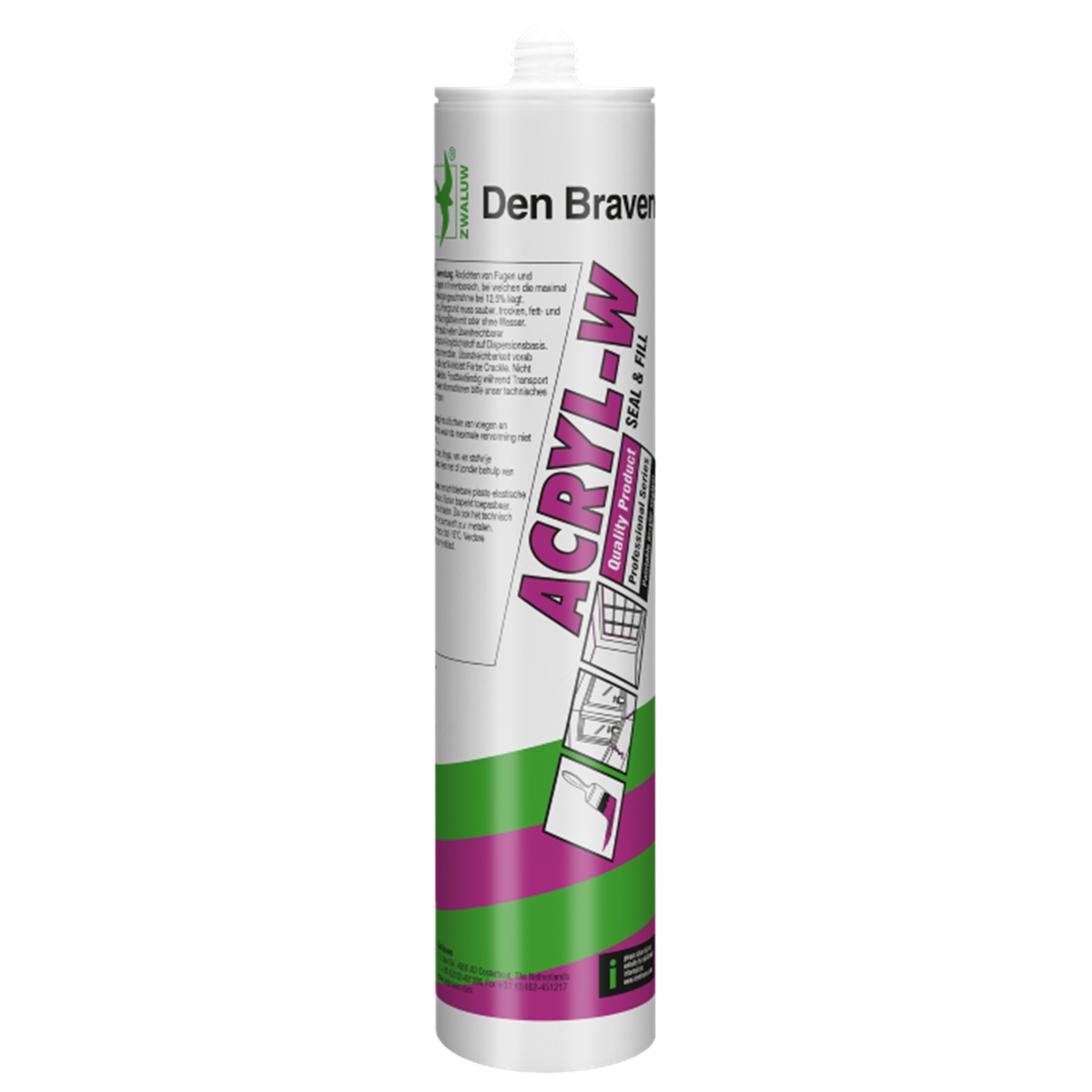 Zwaluw Acryl-W Afdichtingskit Grijs 310ml Zwaluw Acryl-W Afdichtingskit Grijs 310ml