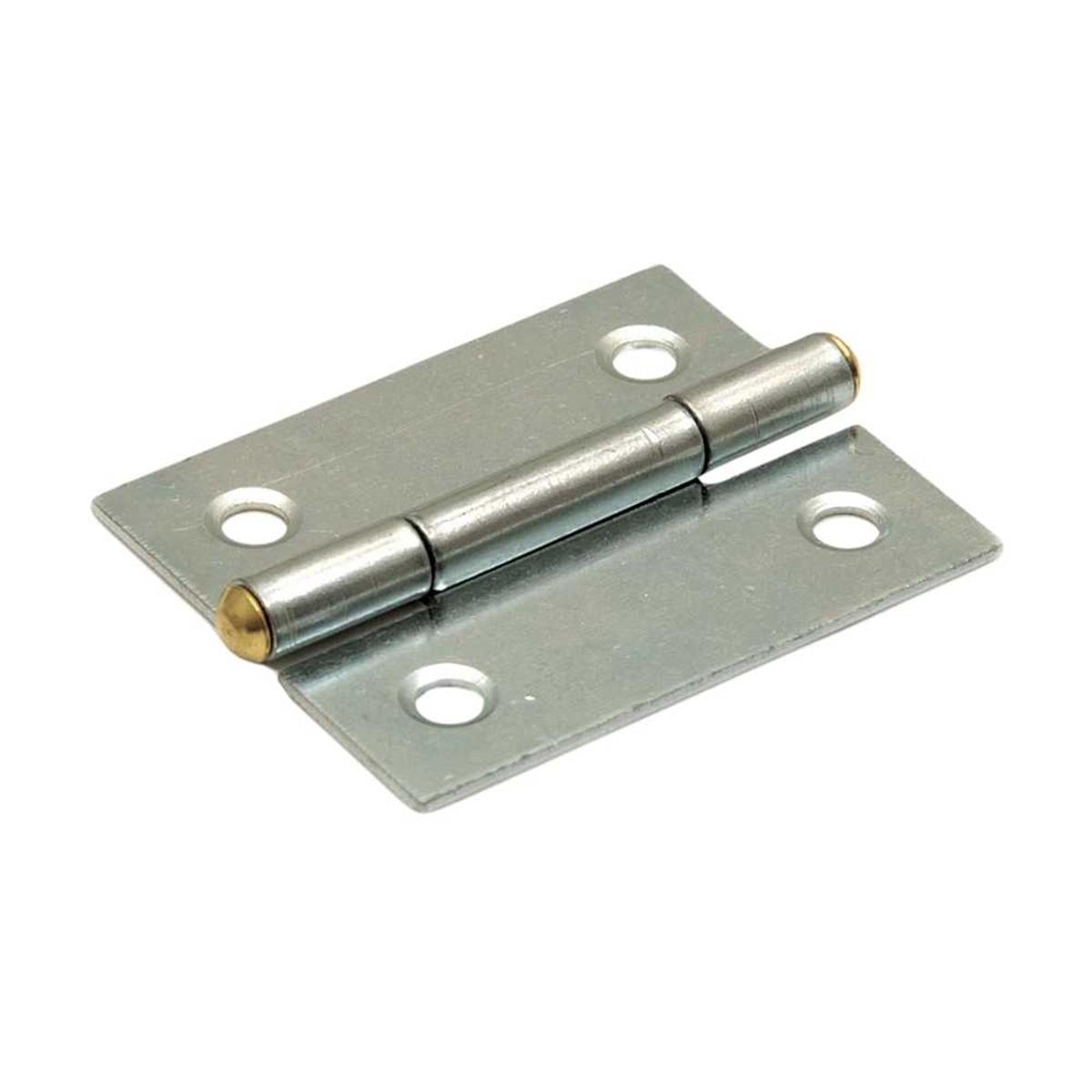 Smalscharnier - 30x26mm - Vaste messing pen - Staal - Verzinkt Smalscharnier - 30x26mm - Vaste messing pen - Staal - Verzinkt