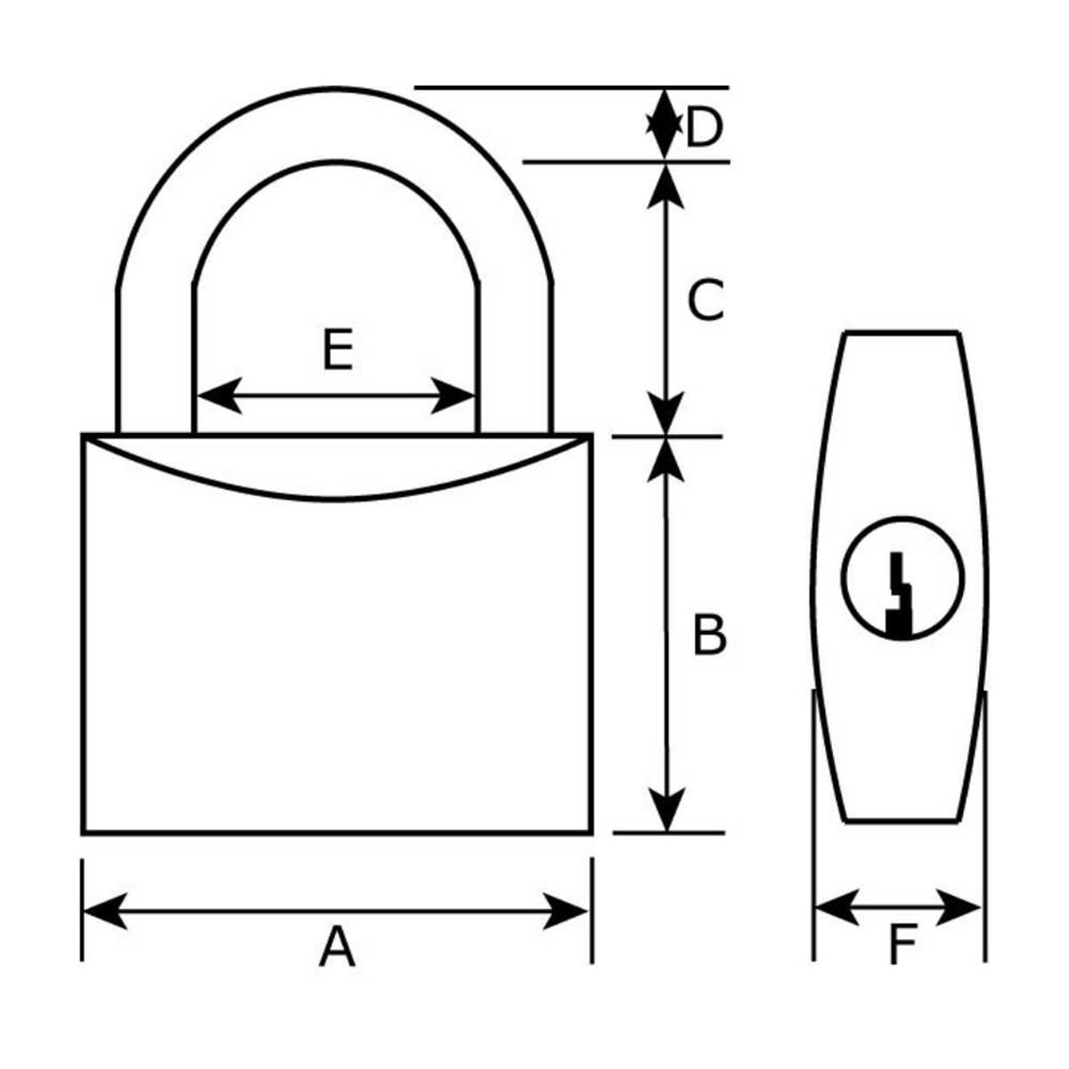 Cilinderhangslot DX 50mm - Dubbele vergrendeling - Verschillend sluitend