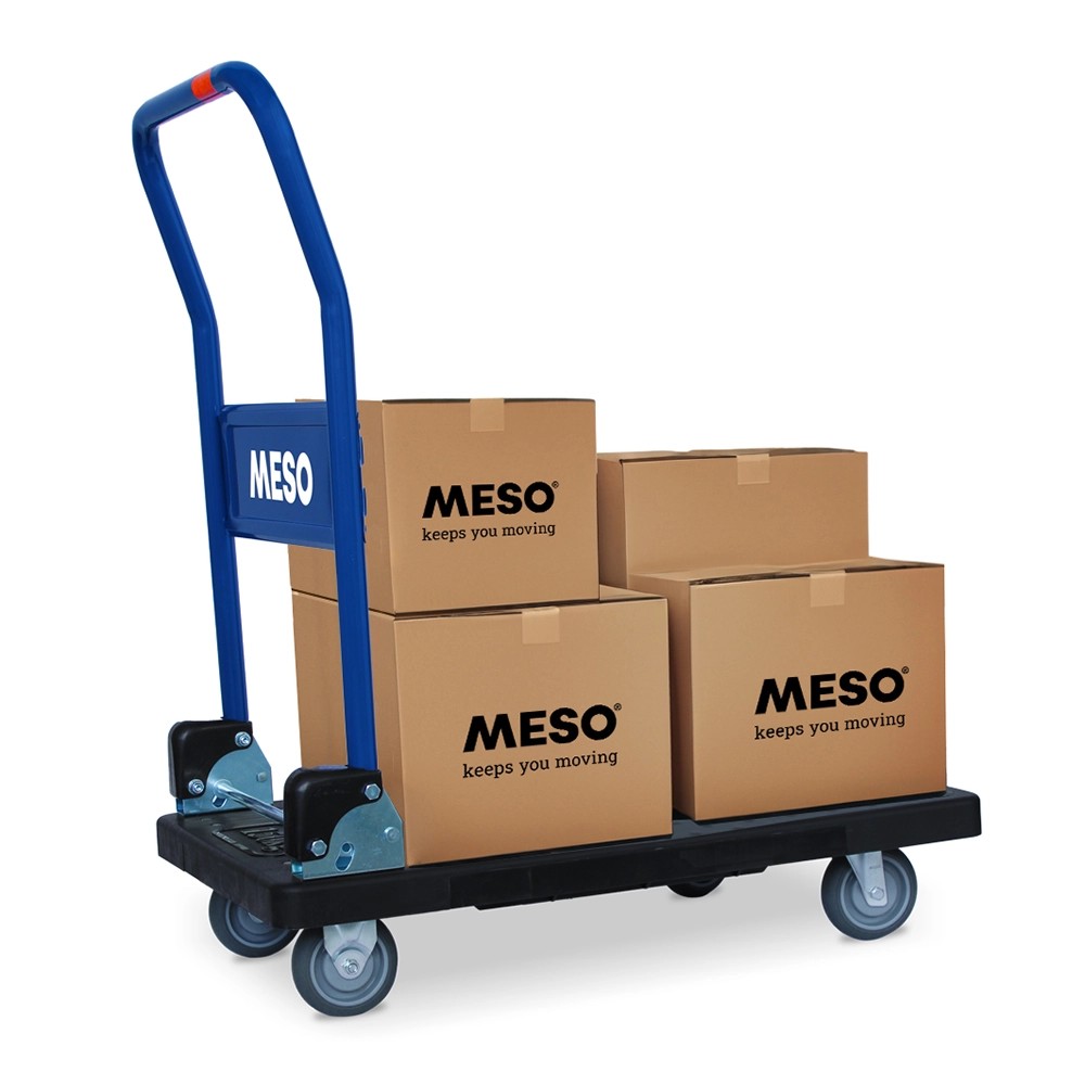 MESO inklapbare plateauwagen 150 kg draagvermogen - Magazijnwagen