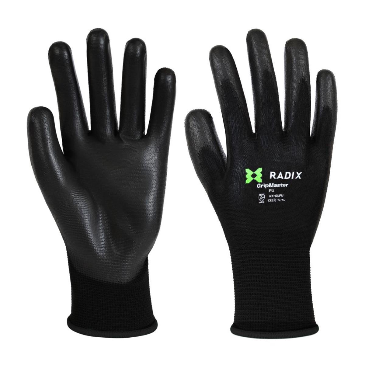 Radix GripMaster - Werkhandschoenen - PU Black - M10 / XL