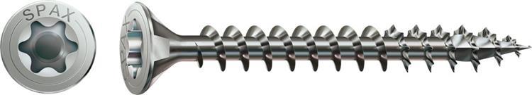 Spax - RVS Spaanplaatschroeven - Torx 20 Platkop - 4 x 40mm - Voldraad - A2 (200 stuks)