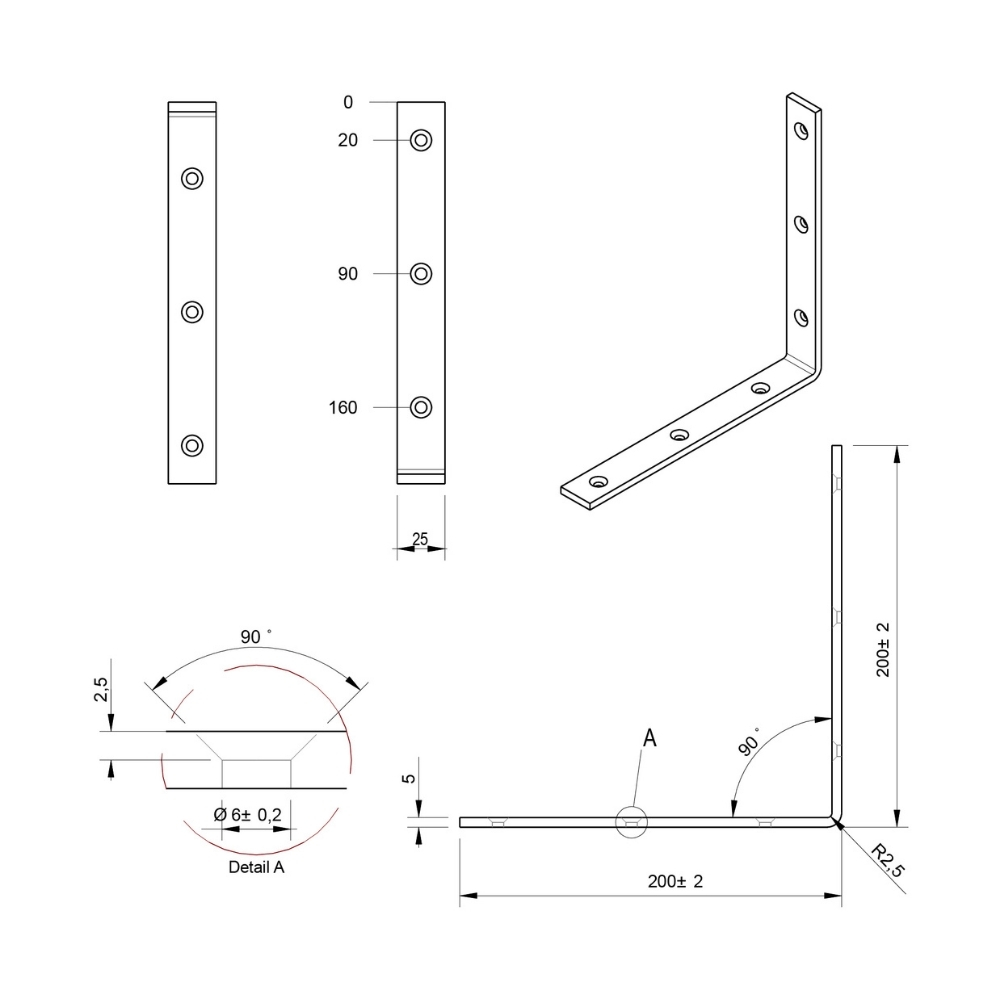 Drempelhoek 200 mm verzinkt | FixMasters