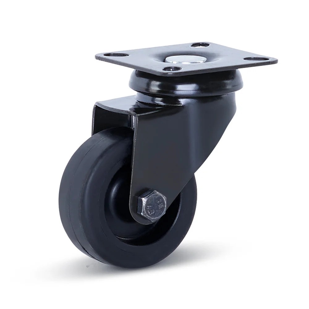 Zwart zwenkwiel met topplaat - Ø50mm - 40kg draagkracht Zwart zwenkwiel met topplaat - Ø50mm - 40kg draagkracht