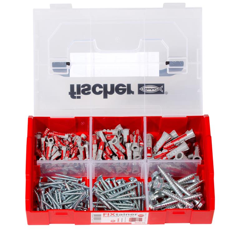 Fischer FIXtainer - Duopower pluggen en schroeven box (210-delig) Fischer FIXtainer - Duopower pluggen en schroeven box (210-delig)