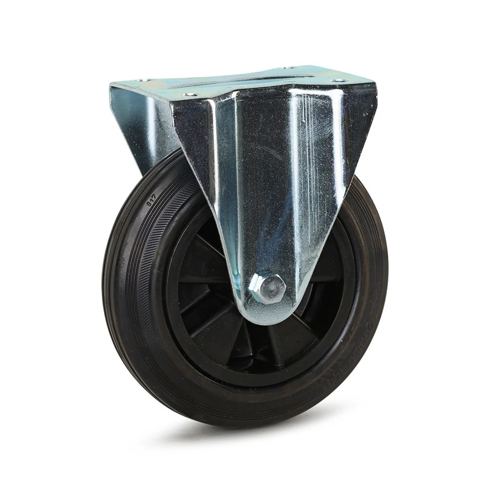 Rubber bokwiel - 200mm - 200kg
