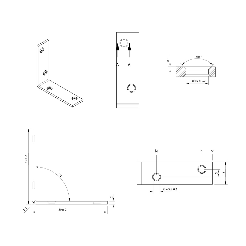 Stoelhoek 50 mm verzinkt | FixMasters Stoelhoek 50 mm verzinkt | FixMasters