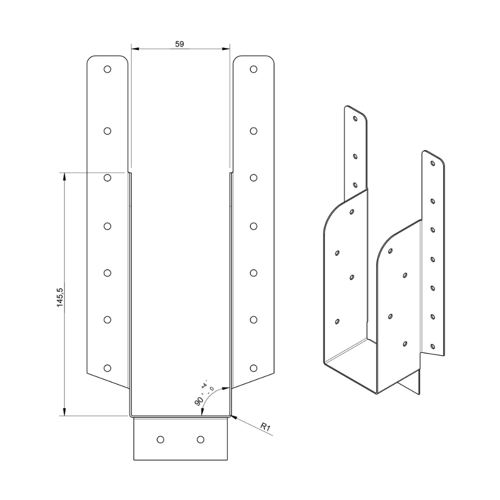 Raveeldrager met strip 225/59 x 145 mm | FixMasters Raveeldrager met strip 225/59 x 145 mm | FixMasters