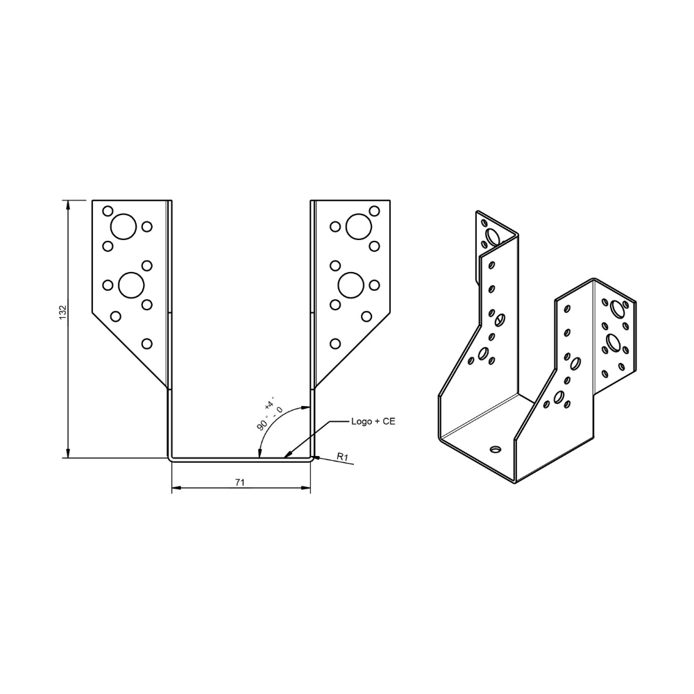 Raveeldrager zwaar 335/71 x 132 mm | FixMasters Raveeldrager zwaar 335/71 x 132 mm | FixMasters