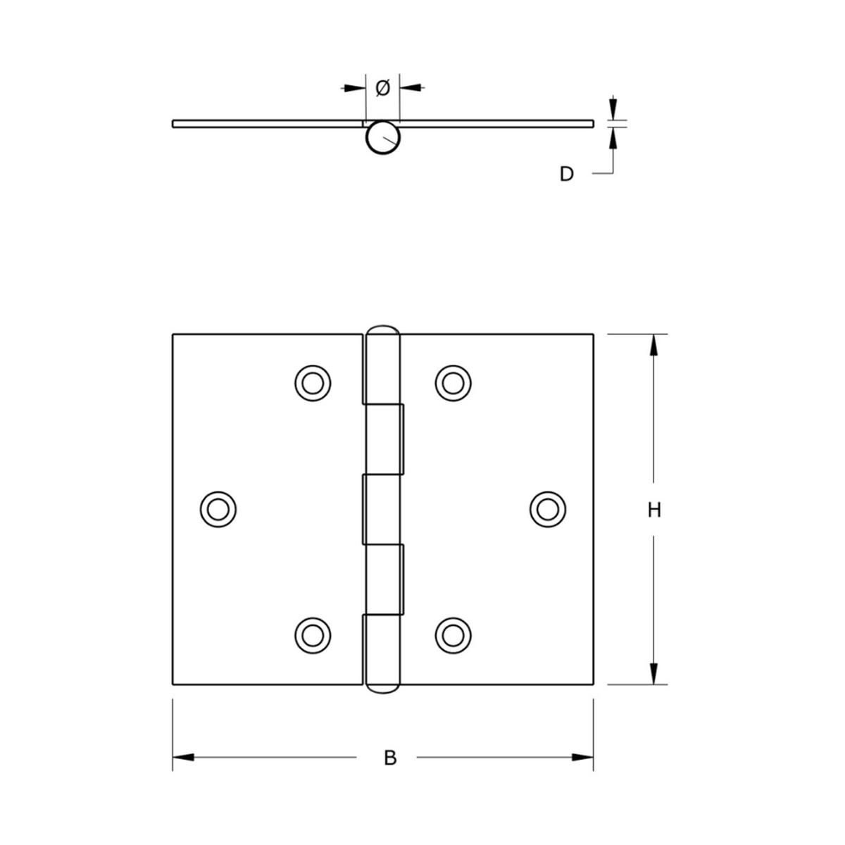 Smalscharnier 60 x 46mm vaste messing pen staal verzinkt | FixMasters Smalscharnier 60 x 46mm vaste messing pen staal verzinkt | FixMasters
