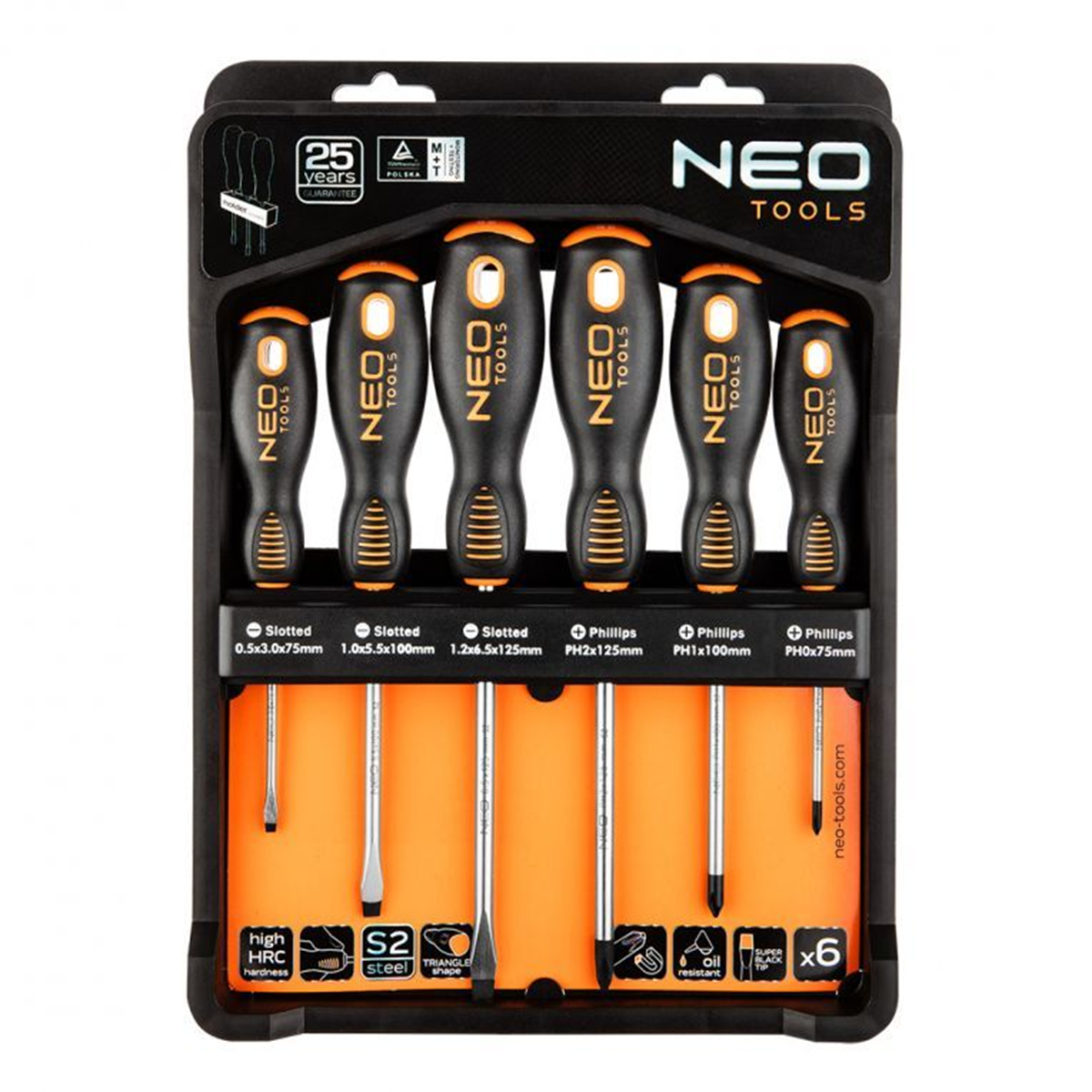 NEO TOOLS Schroevendraaierset 6-delig met houder NEO TOOLS Schroevendraaierset 6-delig met houder