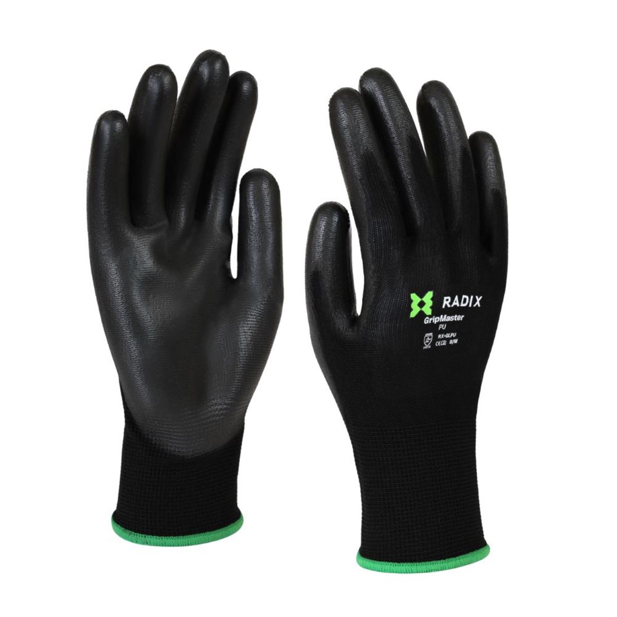 Radix GripMaster Werkhandschoenen PU Black M8 / M Radix GripMaster Werkhandschoenen PU Black M8 / M