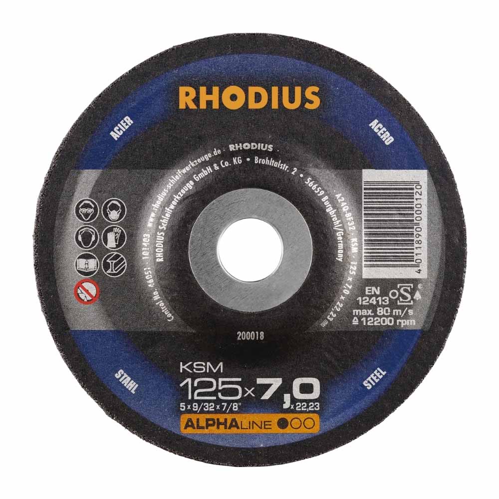 Rhodius Core afbraamschijf metaal 125 x 7 x 22,23 mm KSM Rhodius Core afbraamschijf metaal 125 x 7 x 22,23 mm KSM