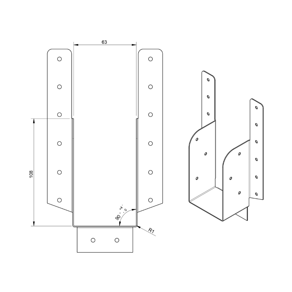 Raveeldrager met strip 190/63 x 108 mm | FixMasters Raveeldrager met strip 190/63 x 108 mm | FixMasters