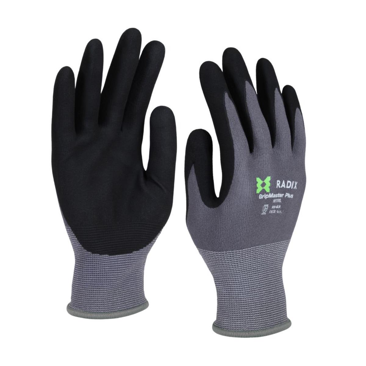 Radix GripMaster Plus - Werkhandschoenen - Nitril Micro Foam - Black/Grey - M9 / L Radix GripMaster Plus - Werkhandschoenen - Nitril Micro Foam - Black/Grey - M9 / L