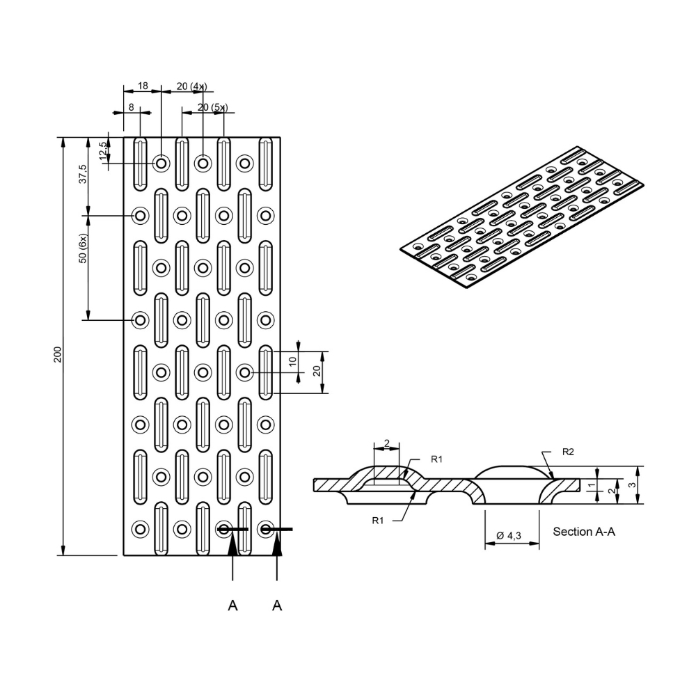Spijkerplaat 75 x 200 x 1.25 mm verzinkt | FixMasters Spijkerplaat 75 x 200 x 1.25 mm verzinkt | FixMasters