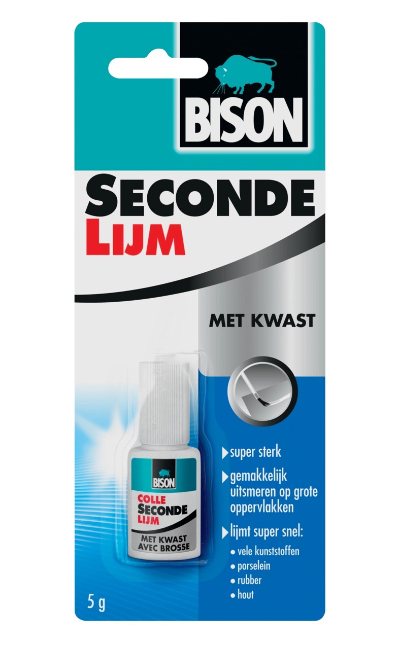 Bison Secondelijm Met Applicatiekwast 5g Bison Secondelijm Met Applicatiekwast 5g